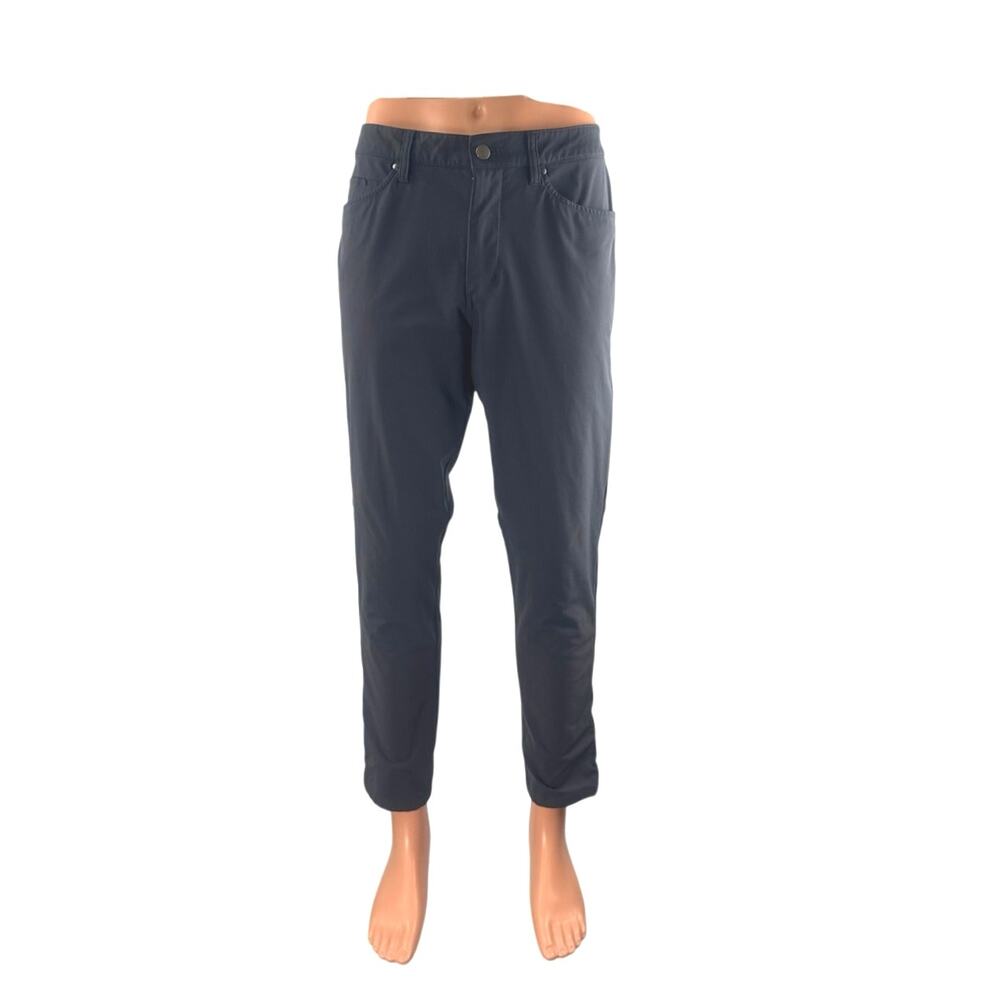 Lululemon Men's Black High Rise Straight Tapered Chino Trousers Dress Pants 33